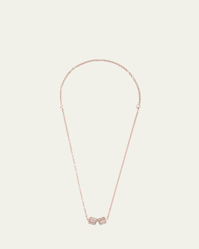 18K Rose Gold Hex Pave Kaleidoscope Shaker Necklace